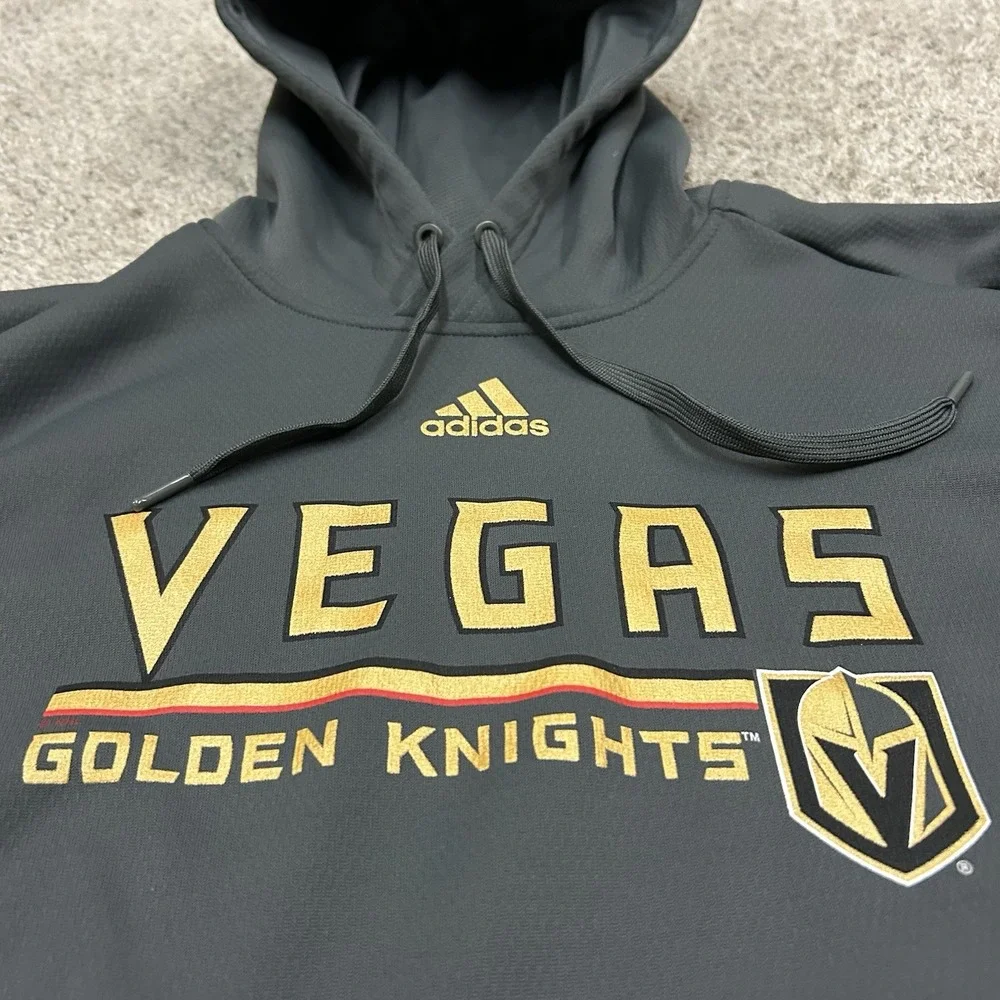Addias Vegas Golden Knights Hoodie Mens Medium Pullover‎ NHL Hockey Gray